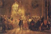 Adolf Friedrich Erdmann Menzel The Flute Concert of Frederick II at Sanssouci USA oil painting artist